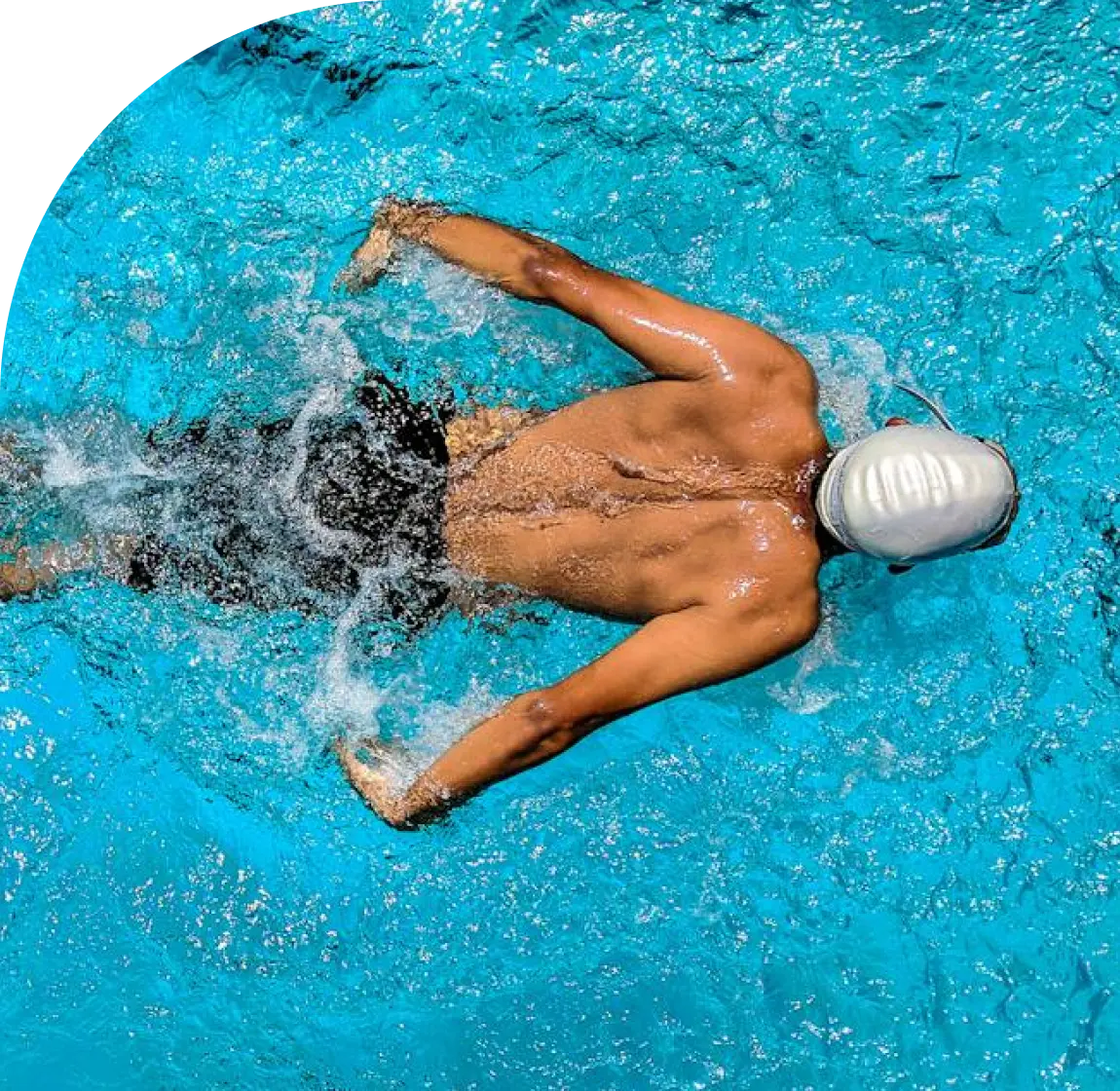 Vitamin Shots, energised swimmer in pool